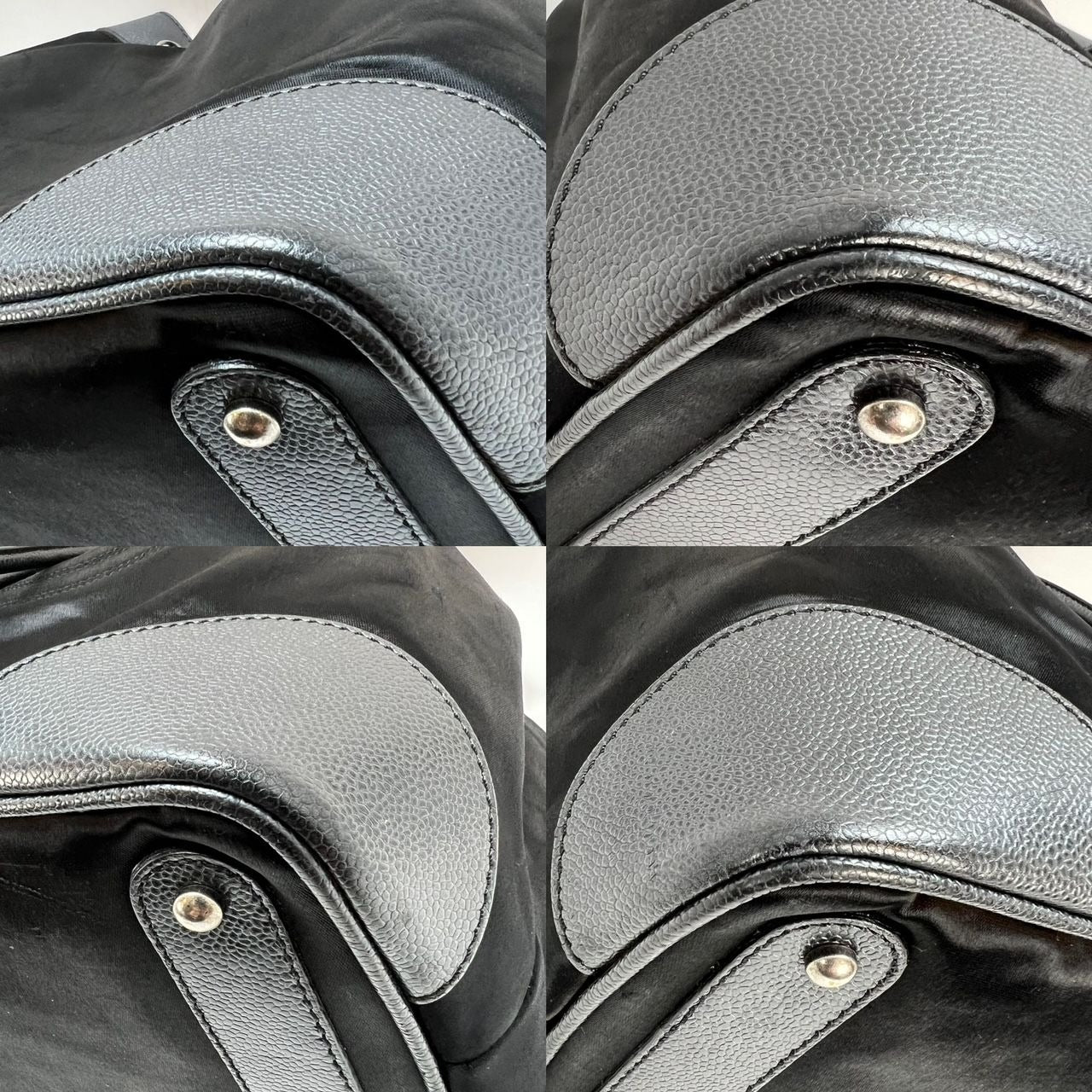 CHANEL Satin CC Large Black Bucket Shouler Bag