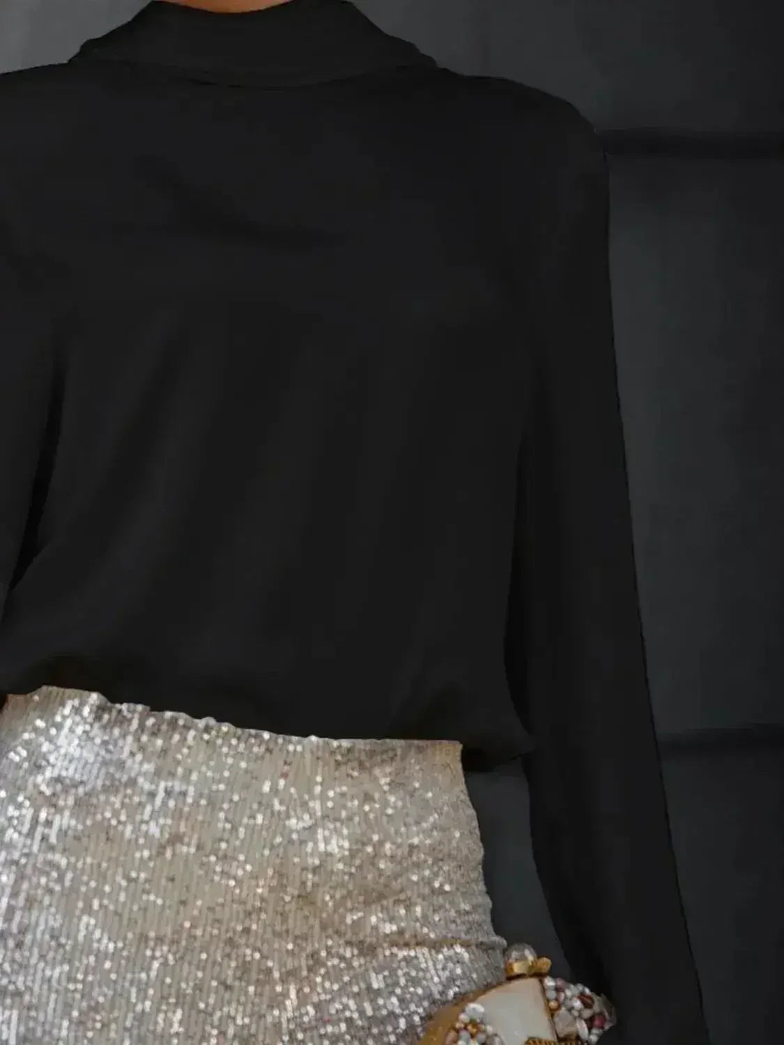 Backless Cowl Neck Long Sleeve Blouse – Elegant & Stylish | Femstylo