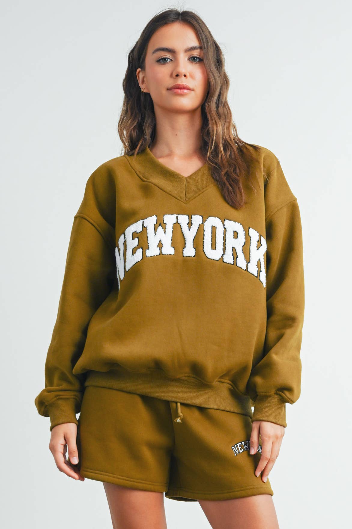 Sweat-shirt col V New York