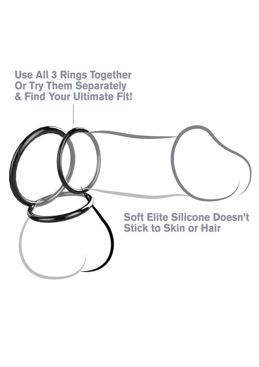 Fantasy C Ringz Silicone 3 Ring Stamina Cock Ring
