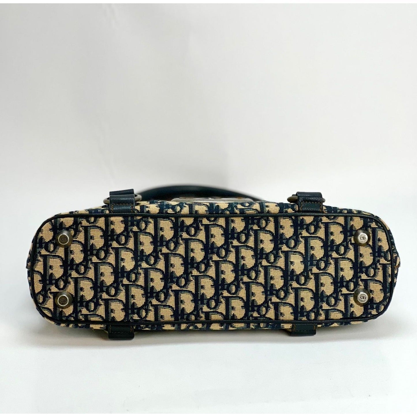 CHRISTIAN DIOR Monogram Trotter CD Blue Canvas Hand Bag