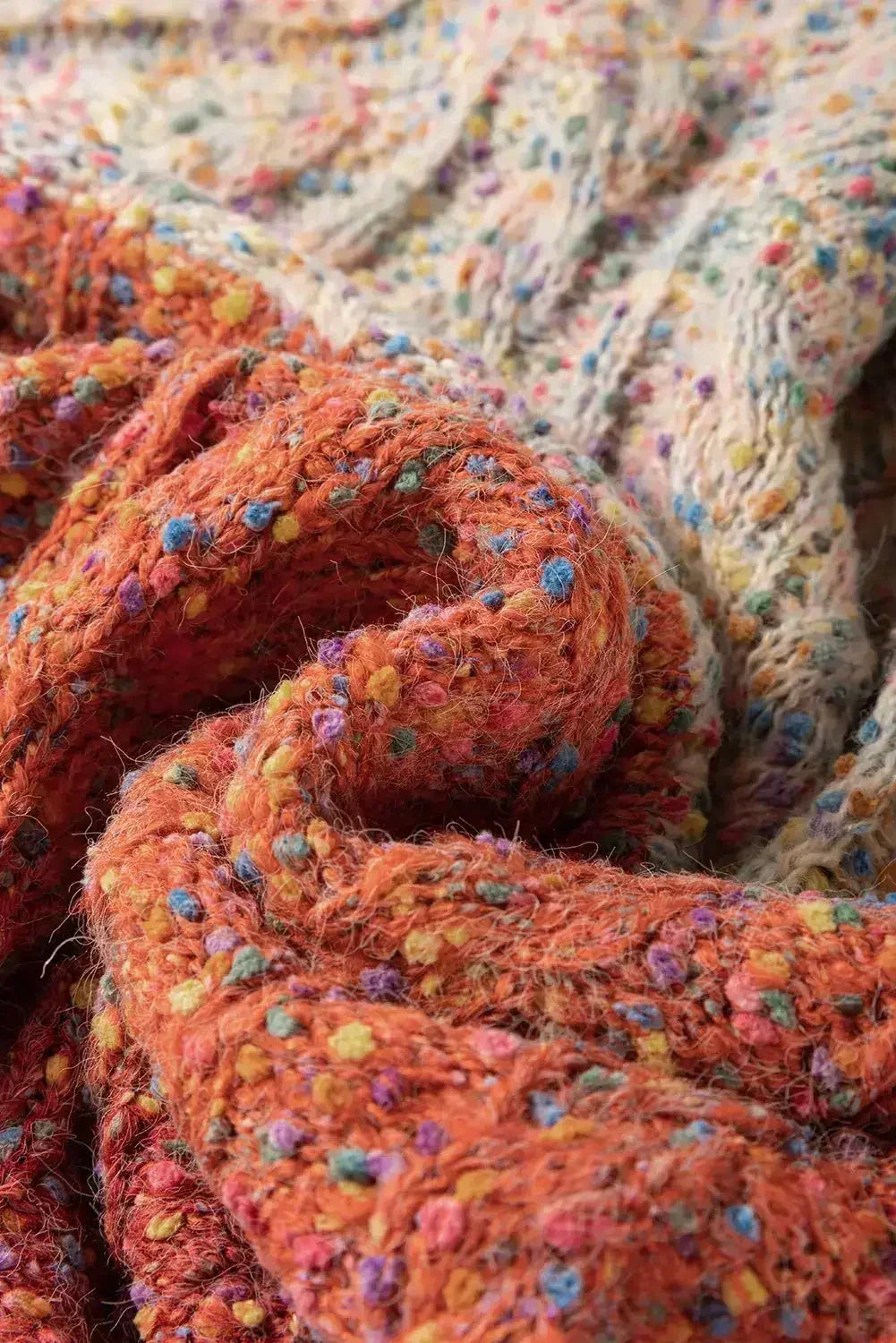 Multicolor Colorblock Confetti Knit Sweater