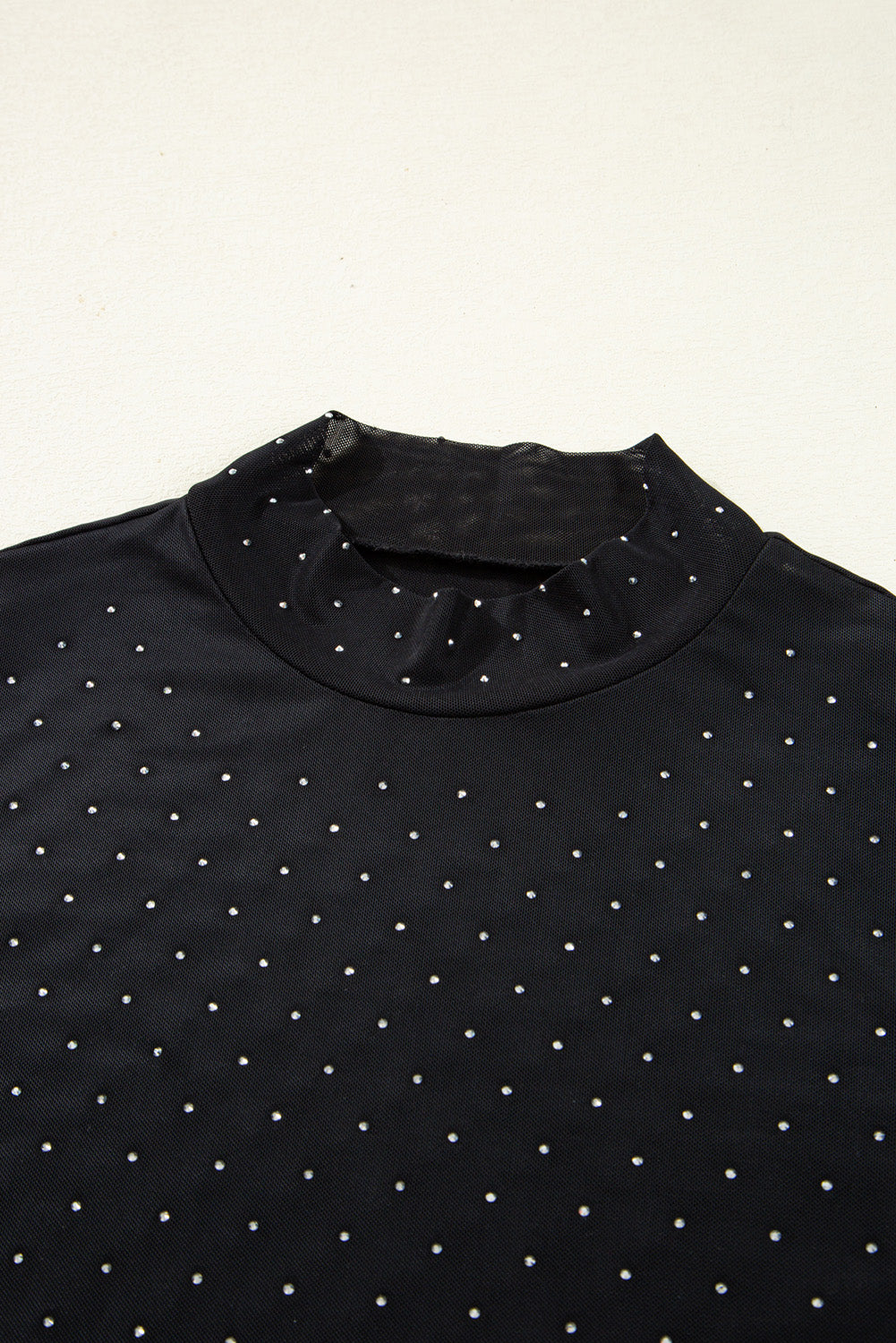 Anastasia Rhinestone Embellished Mesh Long Sleeve Top