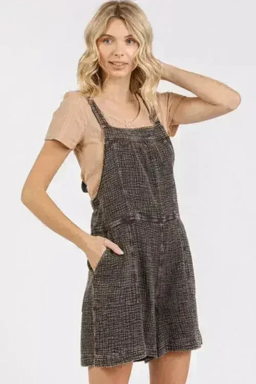 Mittoshop Textured Knotted Overalls with Wide Strap Design