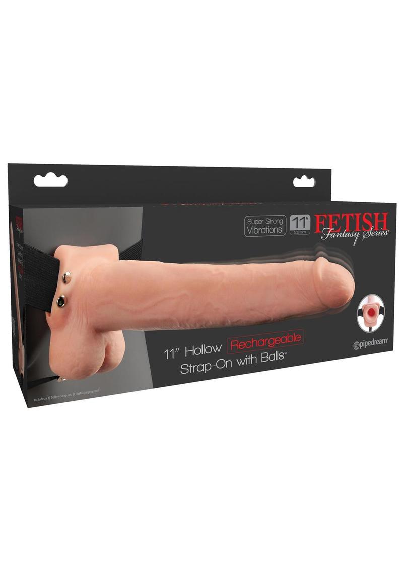 Fetish Fantasy Series Hollow Rechargeable Strap-On With Balls