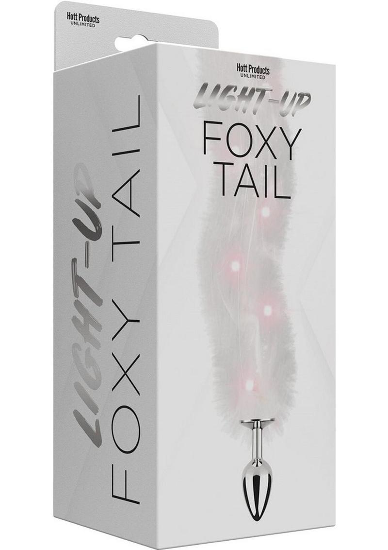 Light Up Foxy Tail Silicone Butt Plug Fluffy Tail