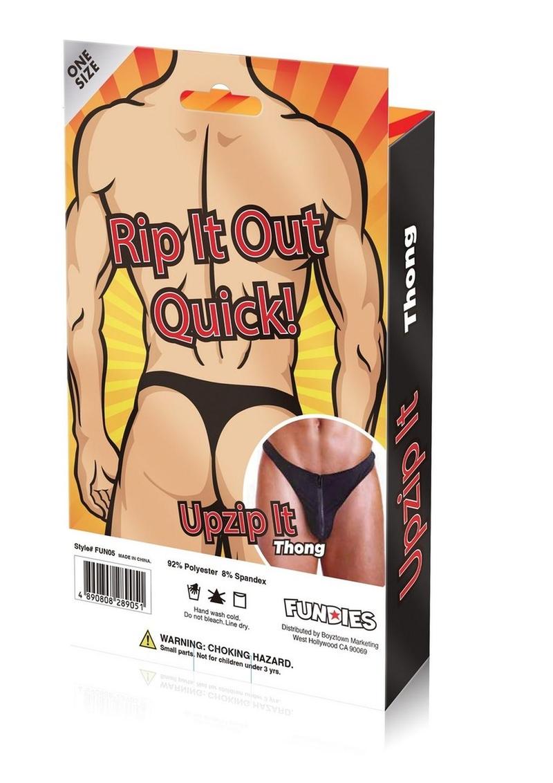Fundies Upzip It Thong Hilarious Gag Gift with Stripper Mask