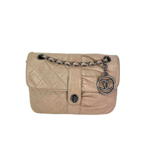 Chanel Lambskin Quilted Pile Ou Face Flap Beige Clair Shoulder Bag