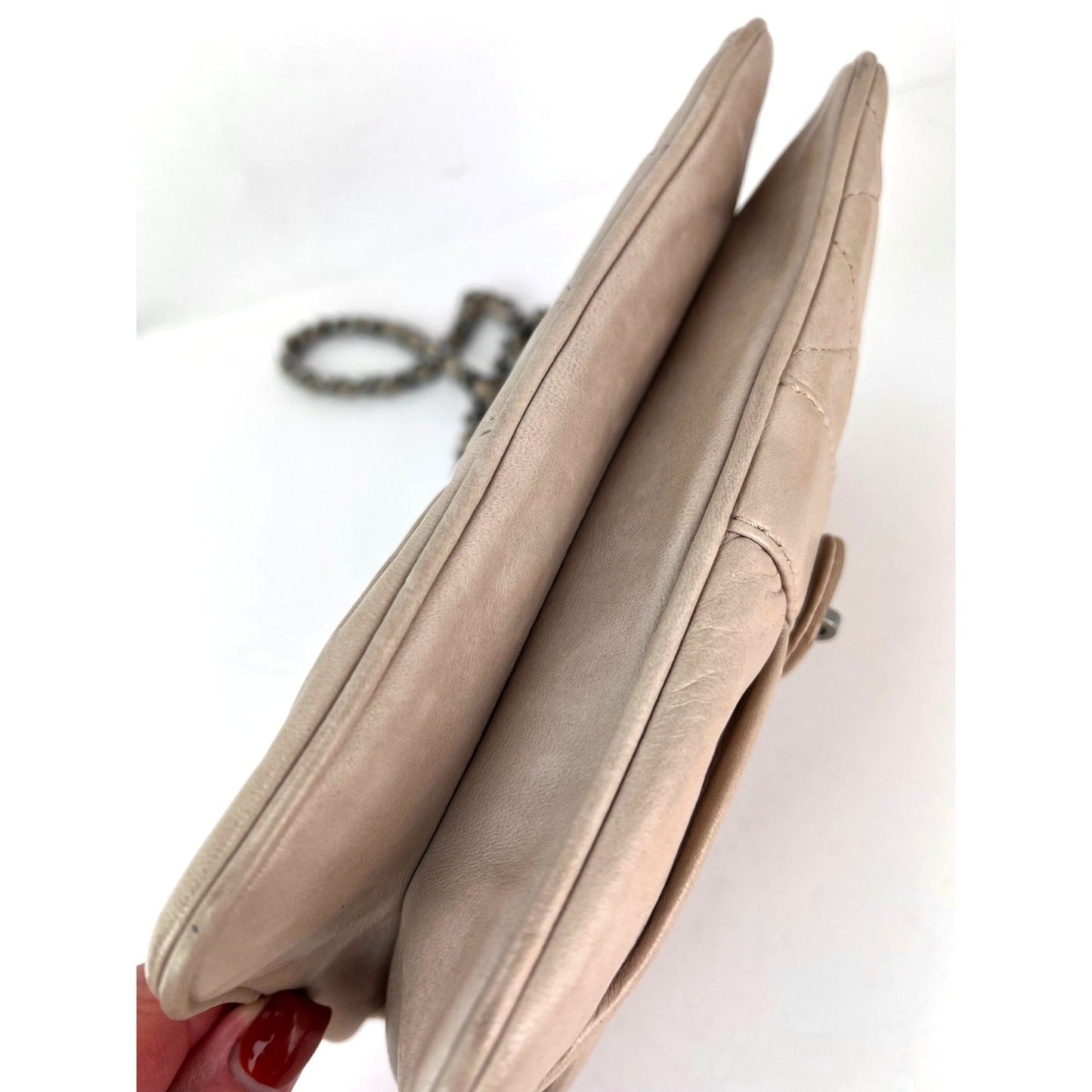 Chanel Lambskin Quilted Pile Ou Face Flap Beige Clair Shoulder Bag