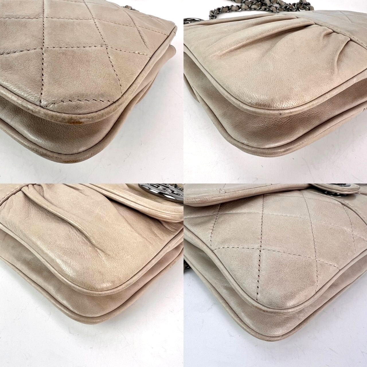 Chanel Lambskin Quilted Pile Ou Face Flap Beige Clair Shoulder Bag