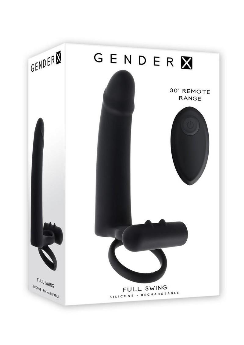 GenderX Full Swing Vibrating Dildo With Dual Cock Ring