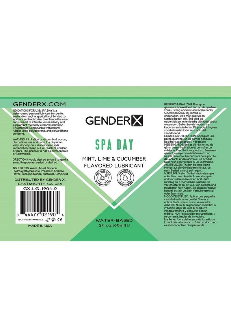 GenderX Spa Day Mint Lime And Cucumber Flavored Lubricant