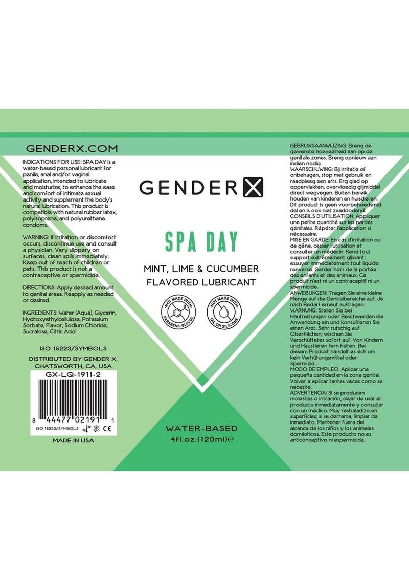 GenderX Spa Day Mint Lime And Cucumber flavors