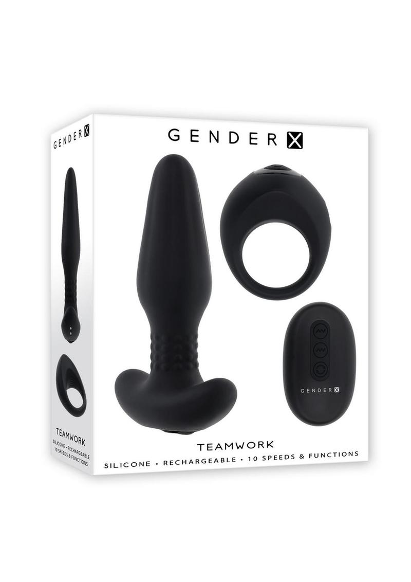 GenderX Teamwork Silicone Anal Plug with Remote