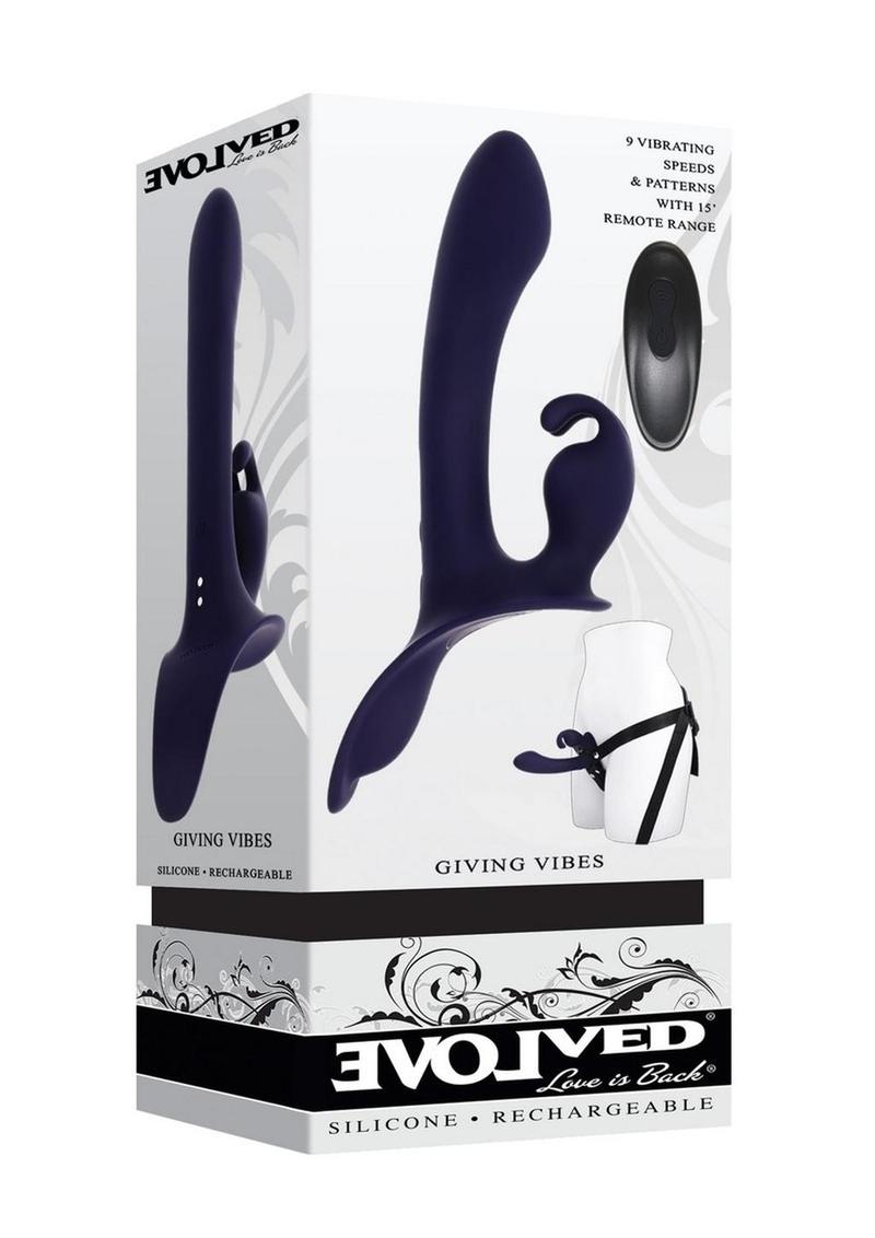 Giving Vibes Silicone Triple Stimulation Strap-On