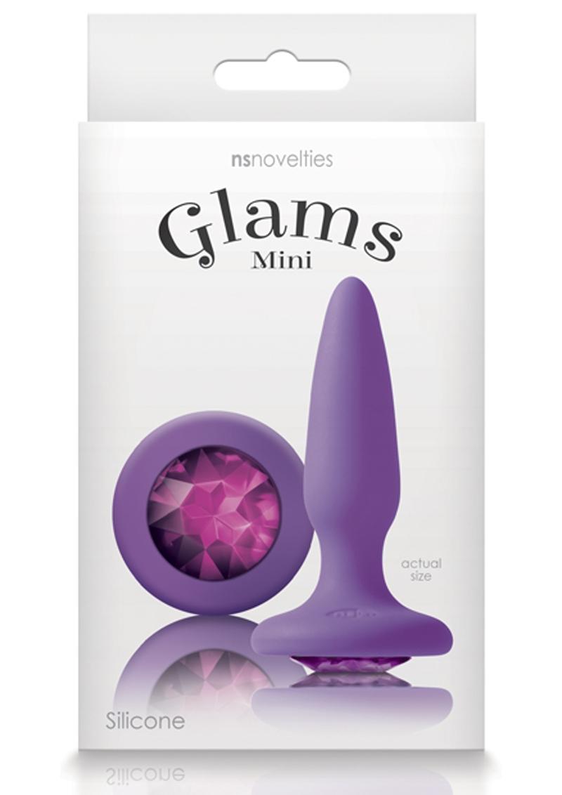 Glams Mini Silicone Butt Plug with Purple Gem
