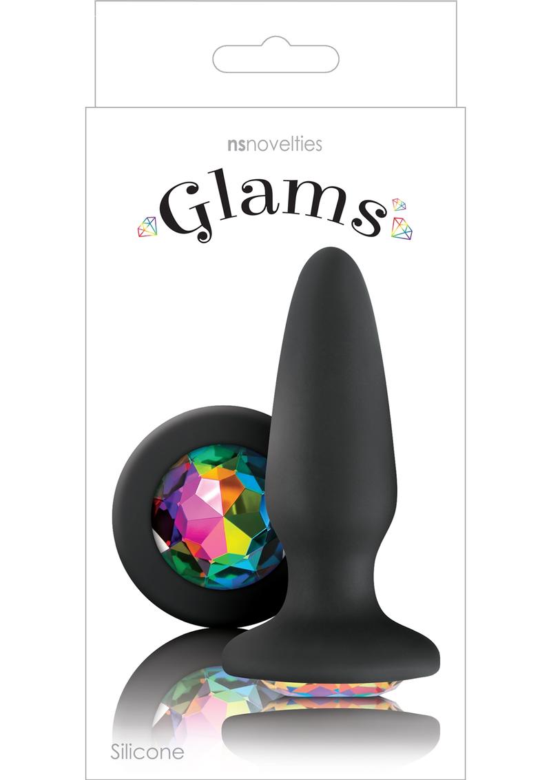 Glams Silicone Butt Plug with Rainbow Gem