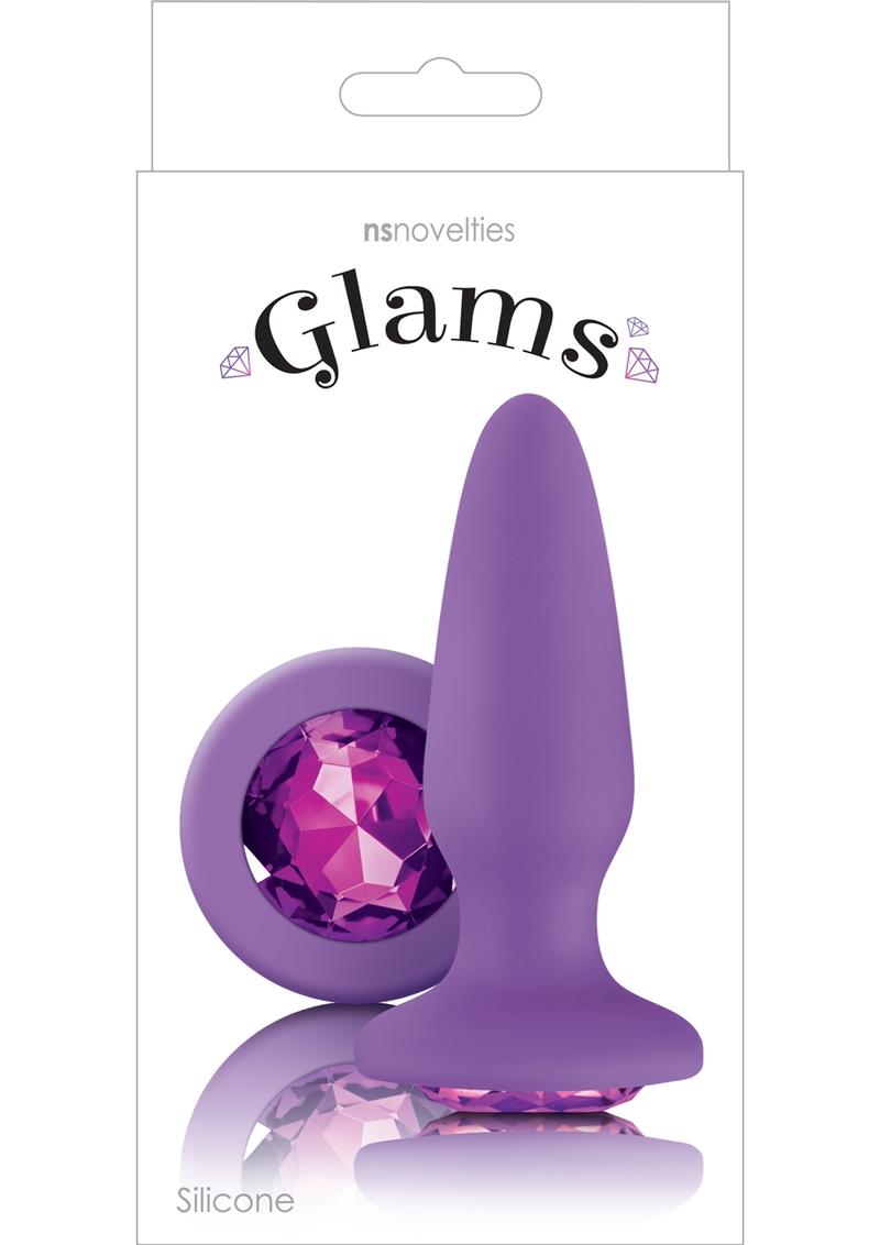 Glams Silicone Butt Plug with Rainbow Gem