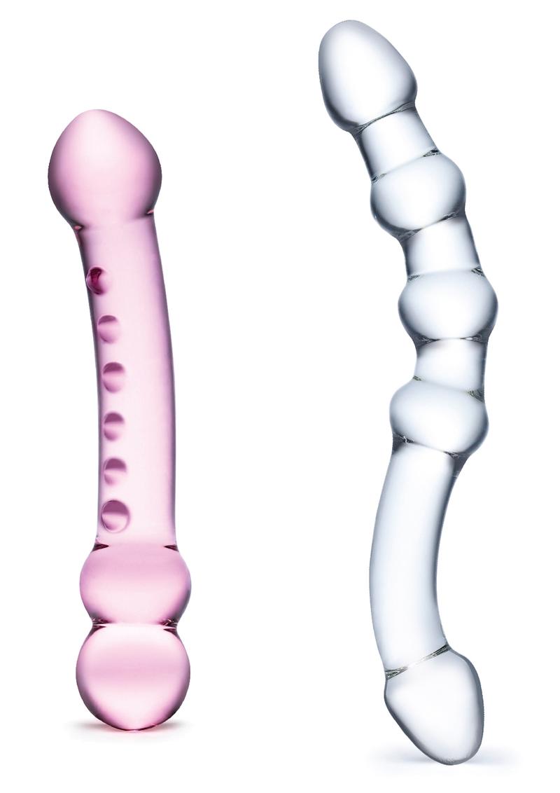 Glas 2PC Double Pleasure With Handcrafted Designed Glass Dildo