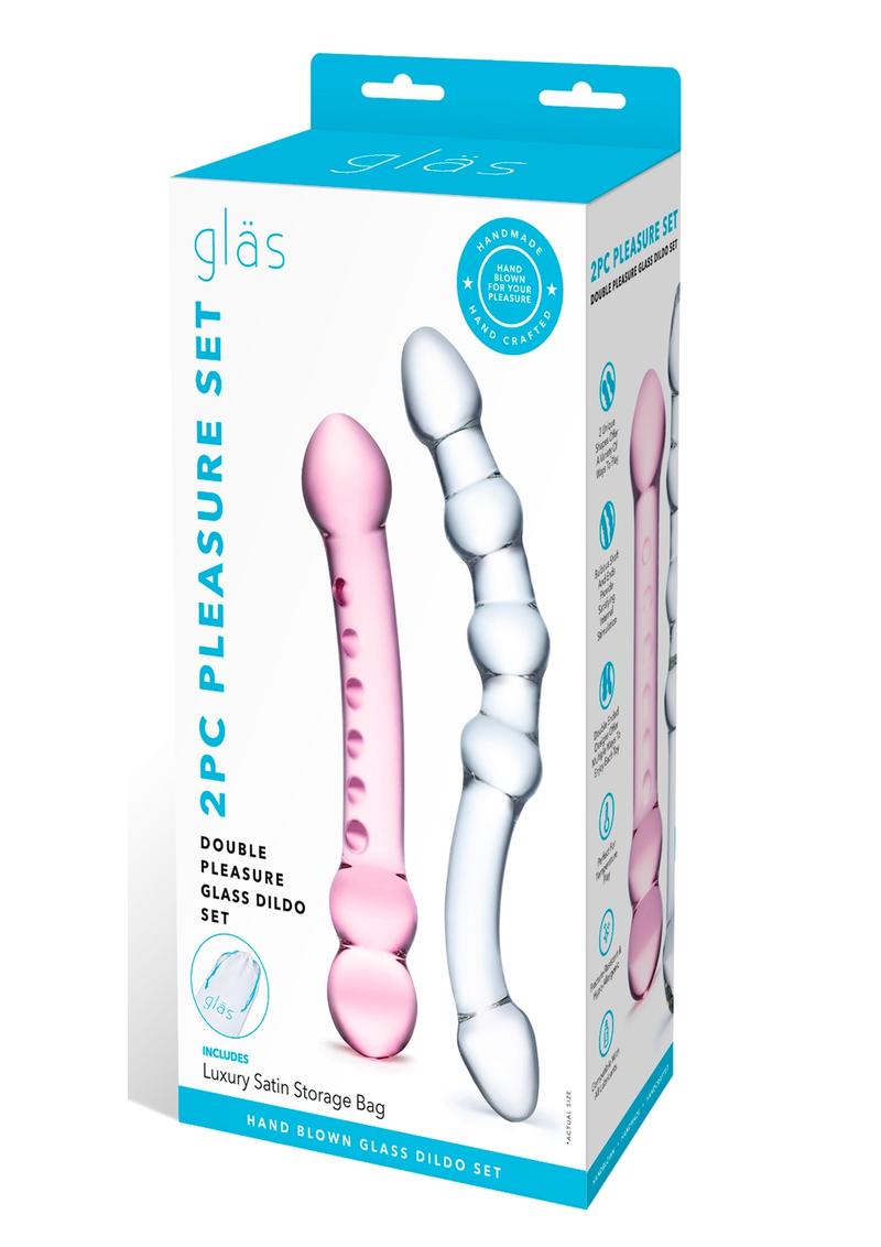 Glas 2PC Double Pleasure With Handcrafted Designed Glass Dildo