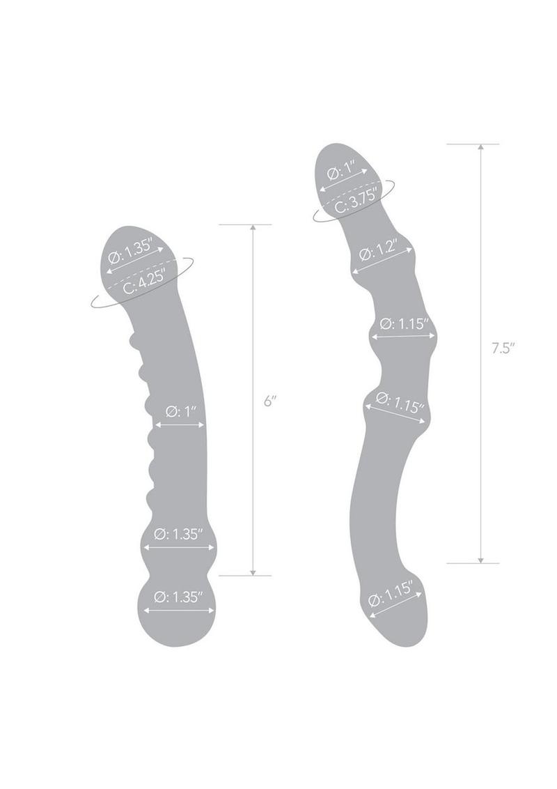 Glas 2PC Double Pleasure With Handcrafted Designed Glass Dildo
