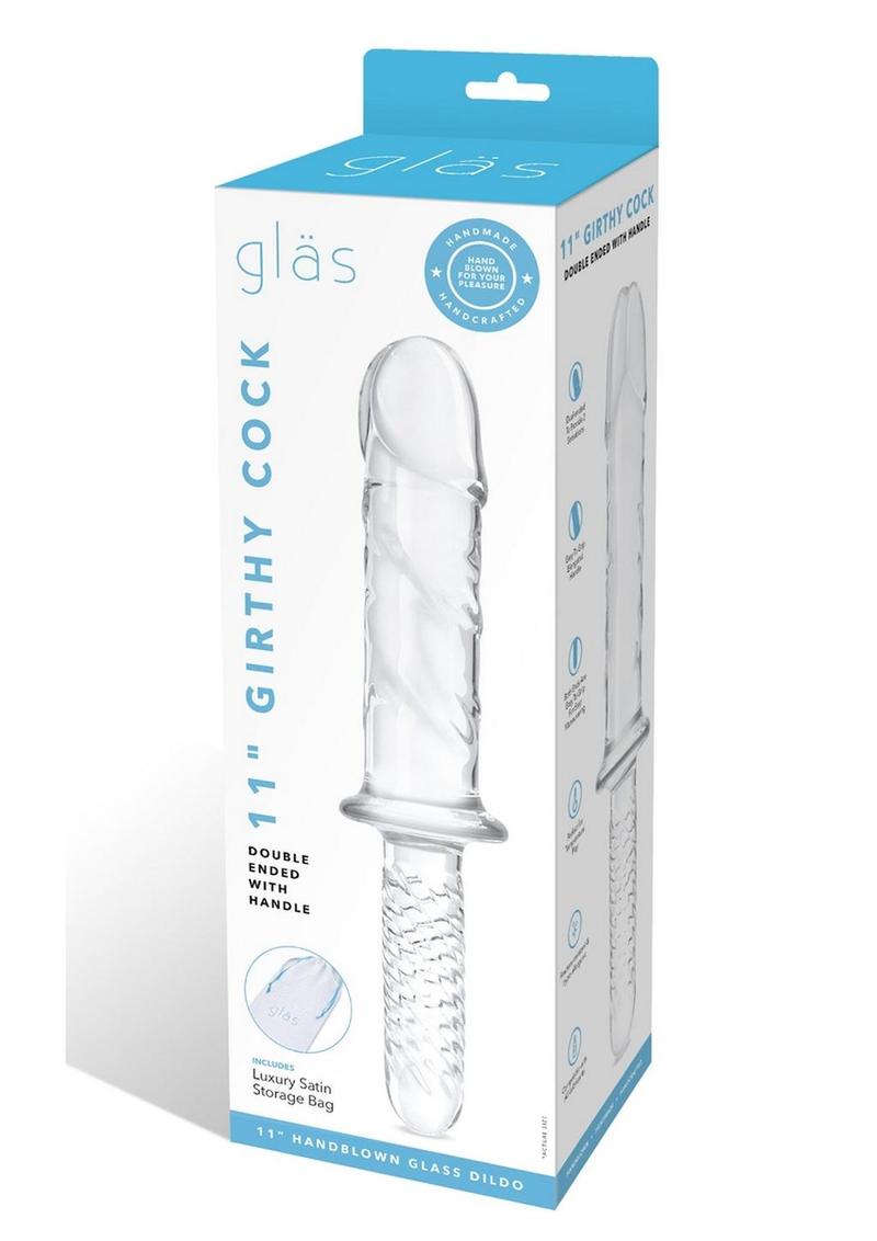 Glas Girthy Double-Ended Glass Cock with Handle