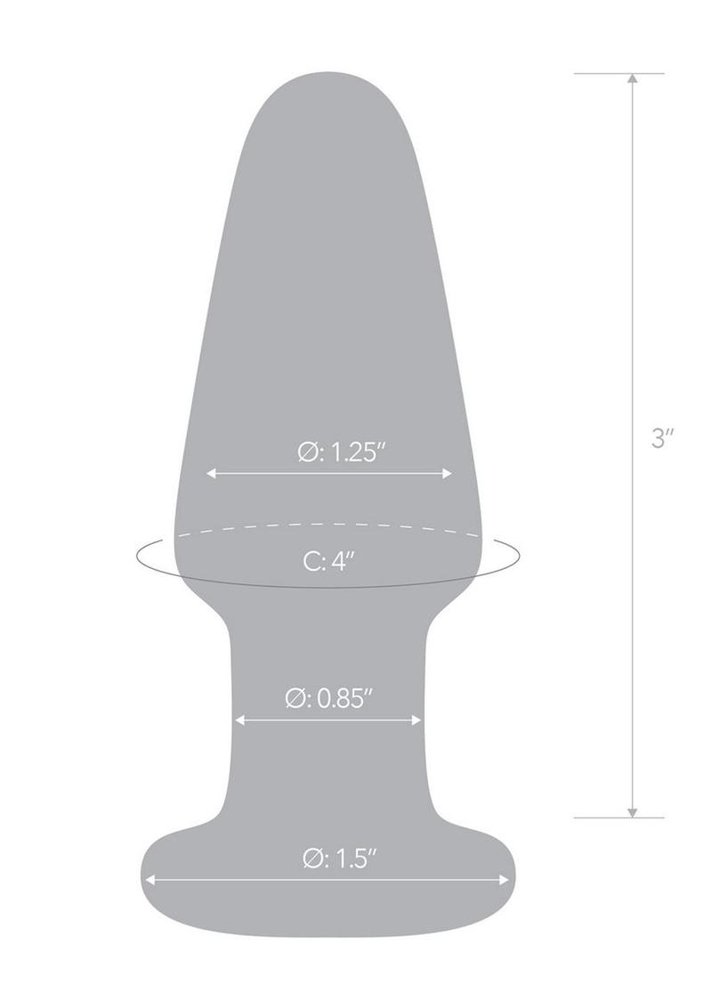 Gläs 3.5 Inch Glass Hand Blown Classic Clear Butt Plug