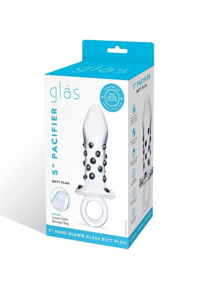 Gläs 5 Inch Pacifier Hand Blown Glass Butt Plug