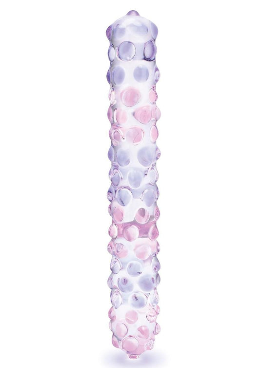 Glas Purple Rose Nubby Hand-Blown Glass Dildo