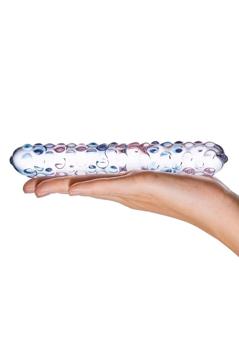 Glas Purple Rose Rose Nubby Glass Dildo