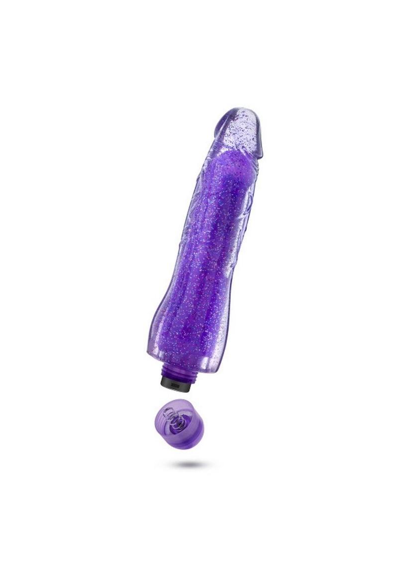 Glow Dicks Molly 8 Inch Glitter Vibrator with Color Changing Lights