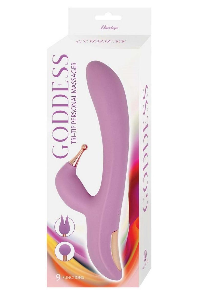 Goddess Tri-Tip Rechargeable Silicone Rabbit Vibrator