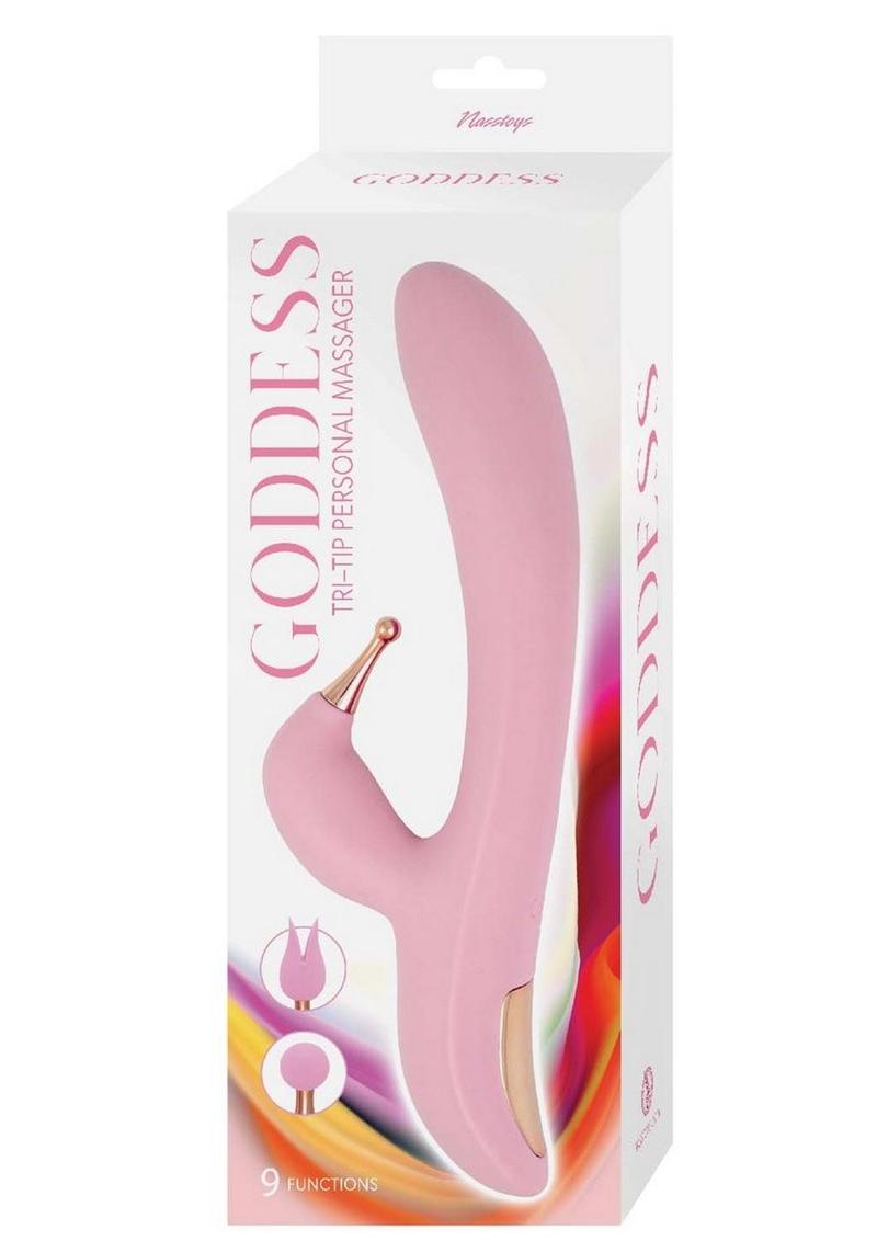 Goddess Tri-Tip Rechargeable Silicone Rabbit Vibrator