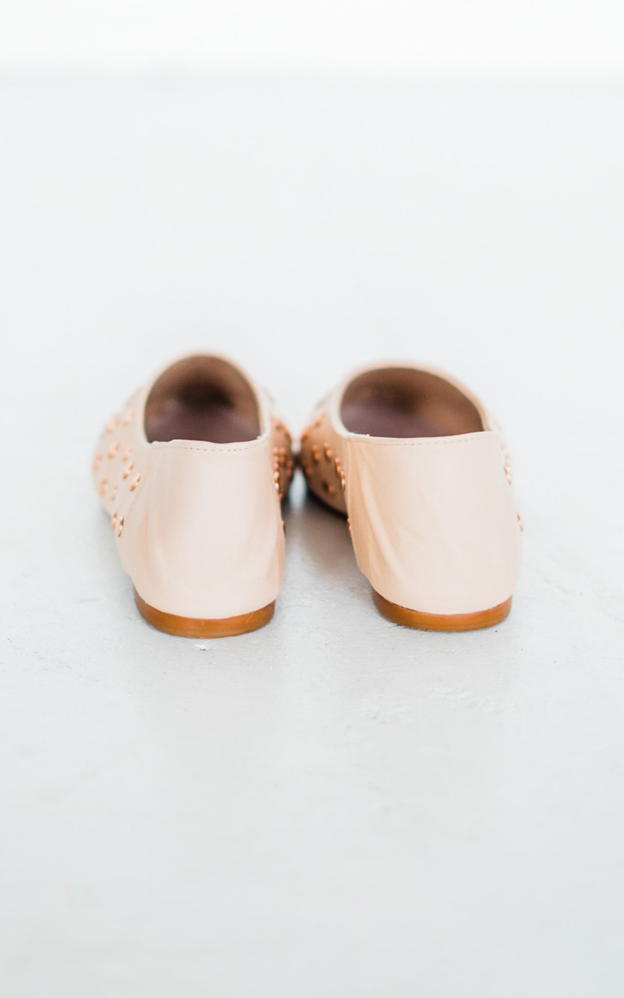 Harriette Leather Flats in Blush