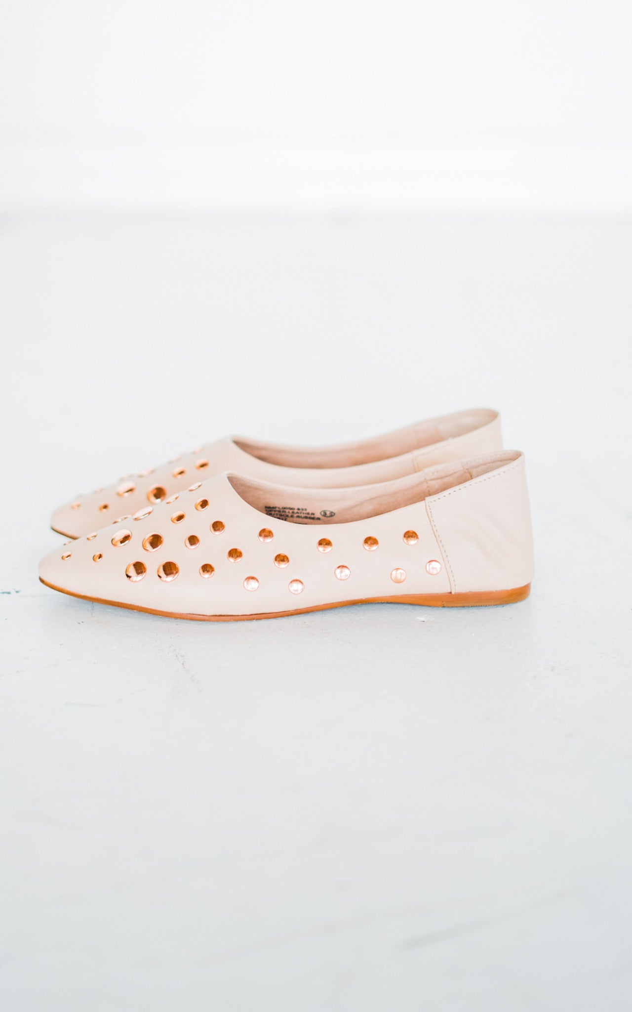 Harriette Leather Flats in Blush