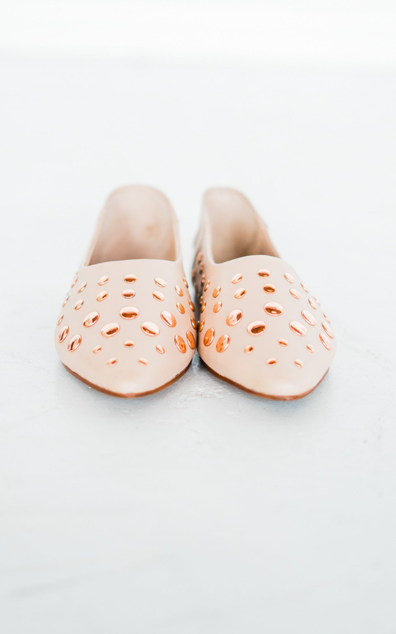 Harriette Leather Flats in Blush