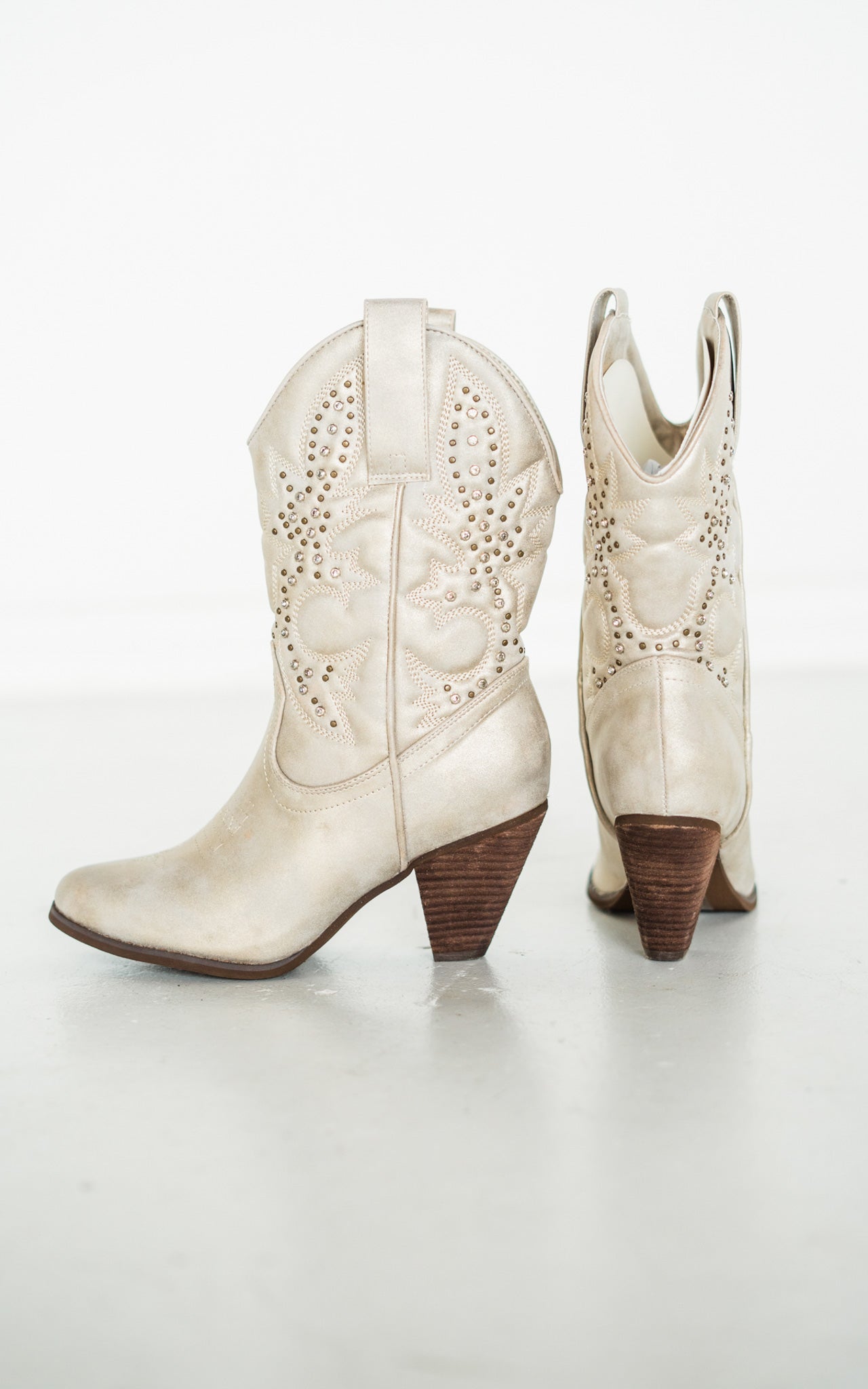 Bottes western Houston couleur champagne