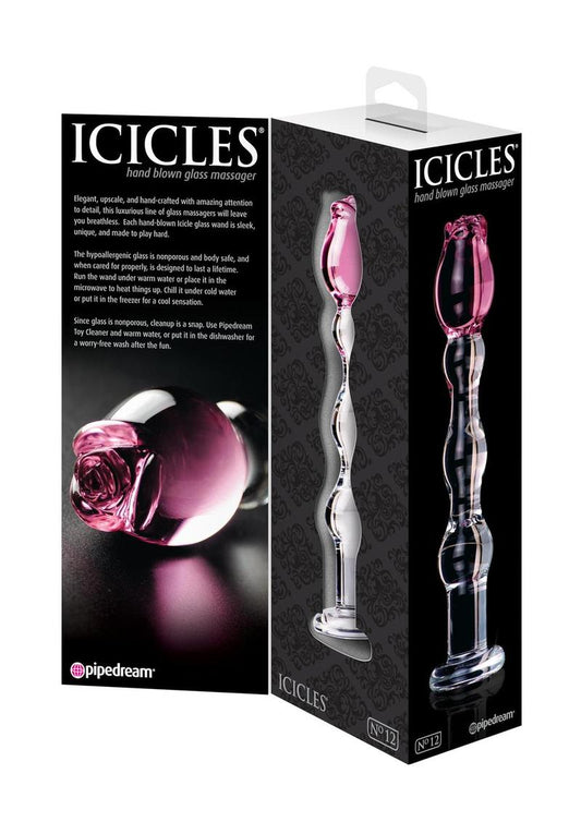 Icicles Ergonomic Shape And Hand Blown Glass Massager