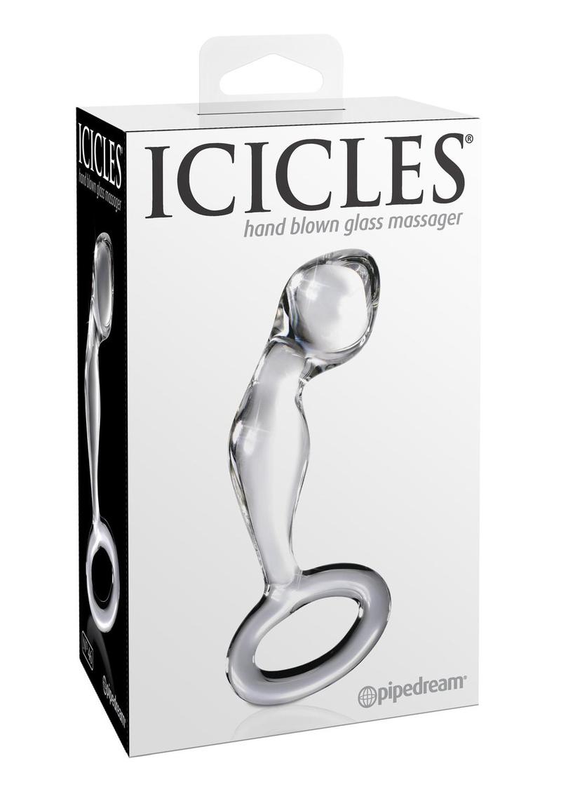 Icicles No. 46 Hand Blown Glass And Sturdy Base Anal P-Spot Plug