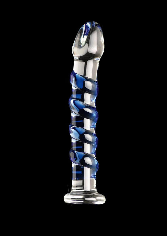 Icicles No. 5 Textured Glass Dildo with Spiral Design