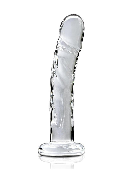 Icicles Hand Blown Clear Glass Dildo With Realistic Design