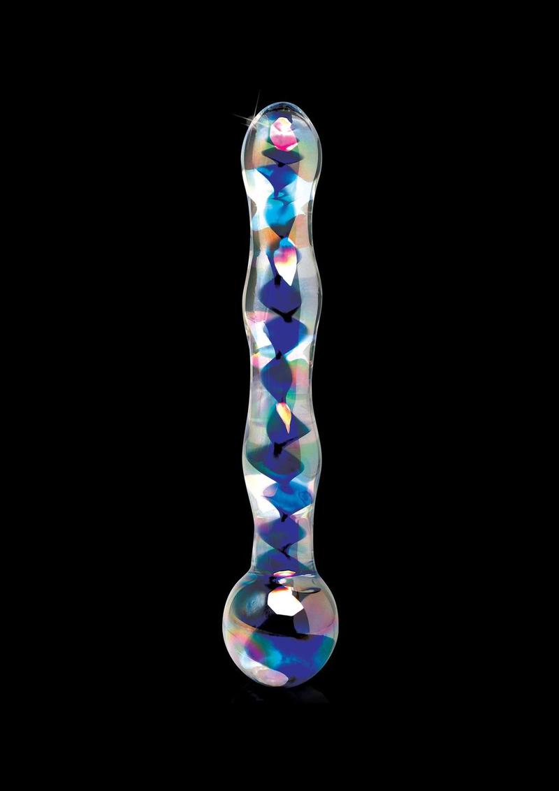 Icicles No. 8 Beaded Glass Massager with Iridescent Design