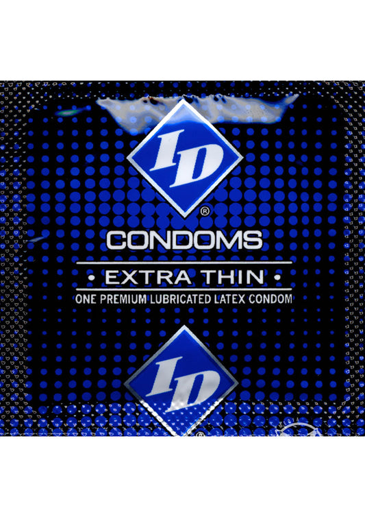 ID Extra Thin Lubricated Latex Condoms 3 Pack