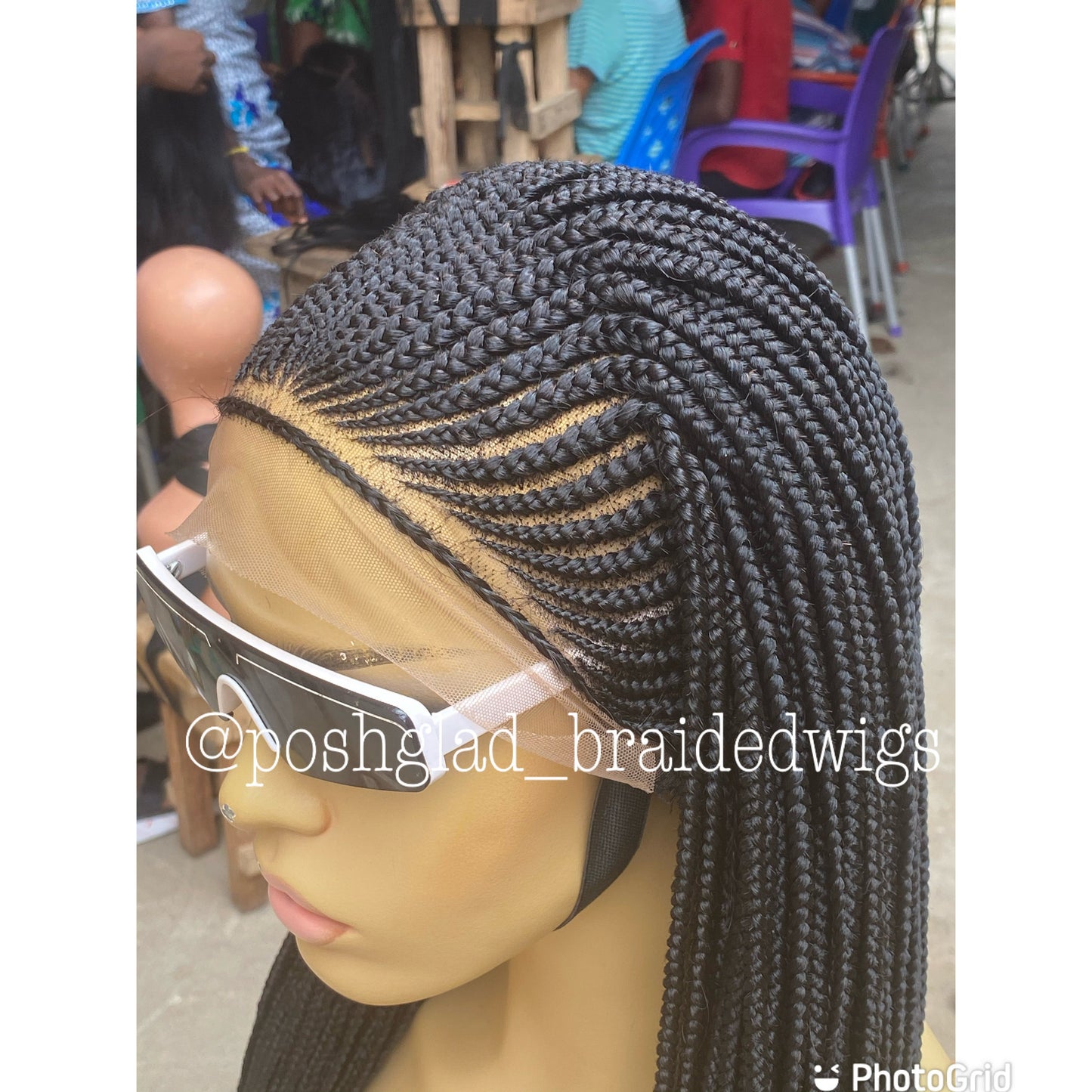 Cornrow Braid Wig "13x4 Lace Frontal" - Bemi