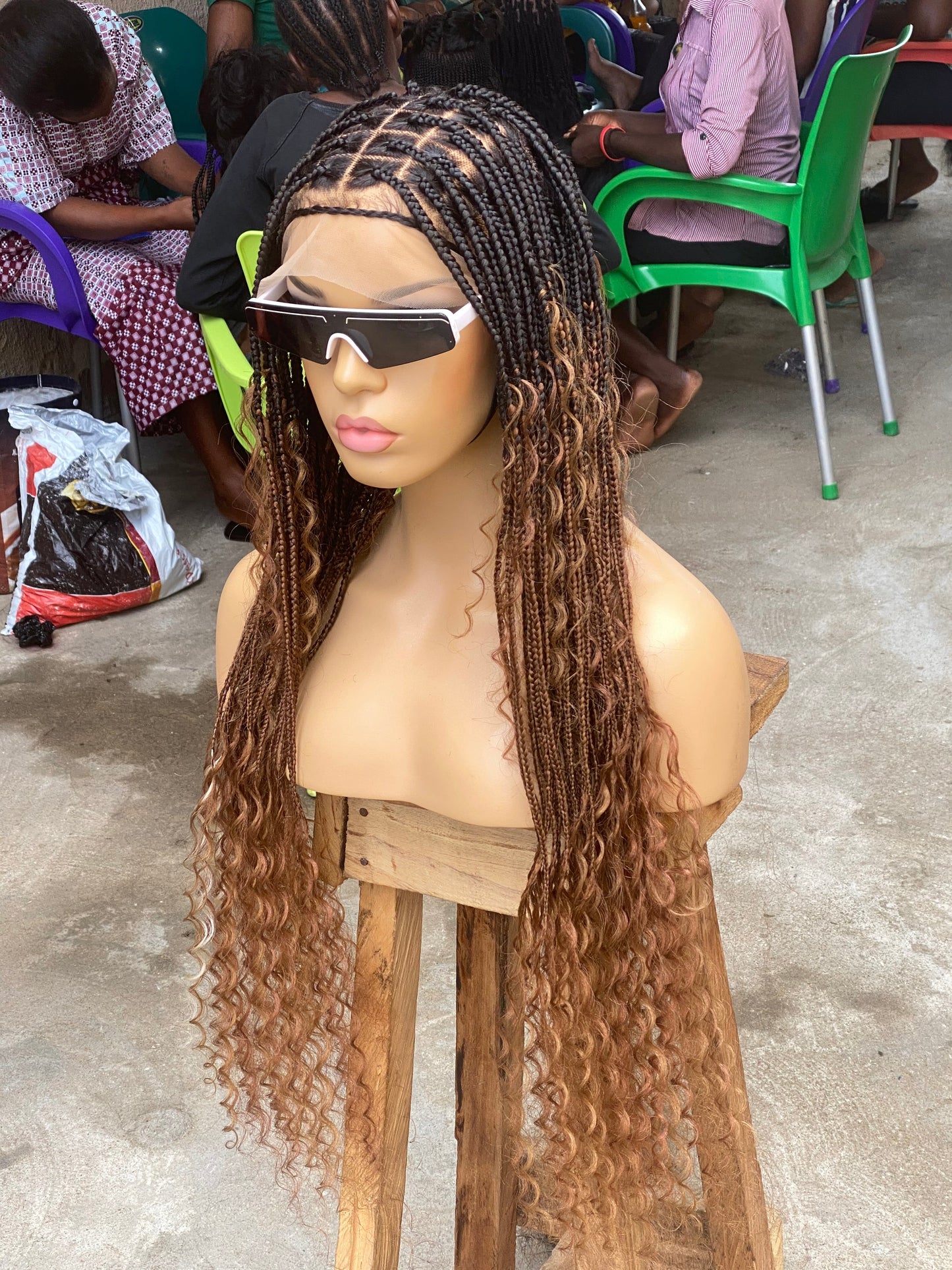 Goddess Knotless Braid Wig "Ombre Color" Full Lace (Karisma)
