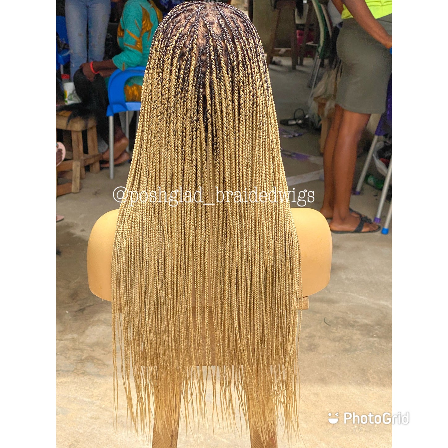 Scalp-looking Knotless Braid Wig, Full Lace, color 22