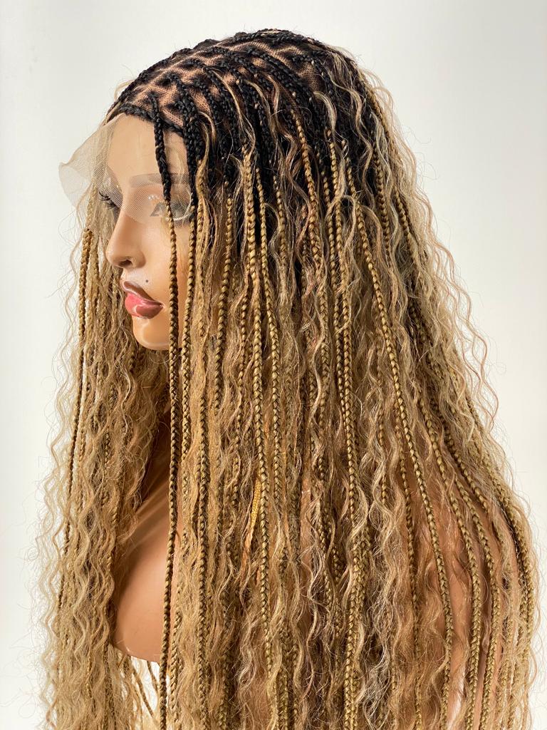 BOHEMIAN KNOTLESS BRAID WIG, FULL LACE, WAIST, VIP LUX COLOR