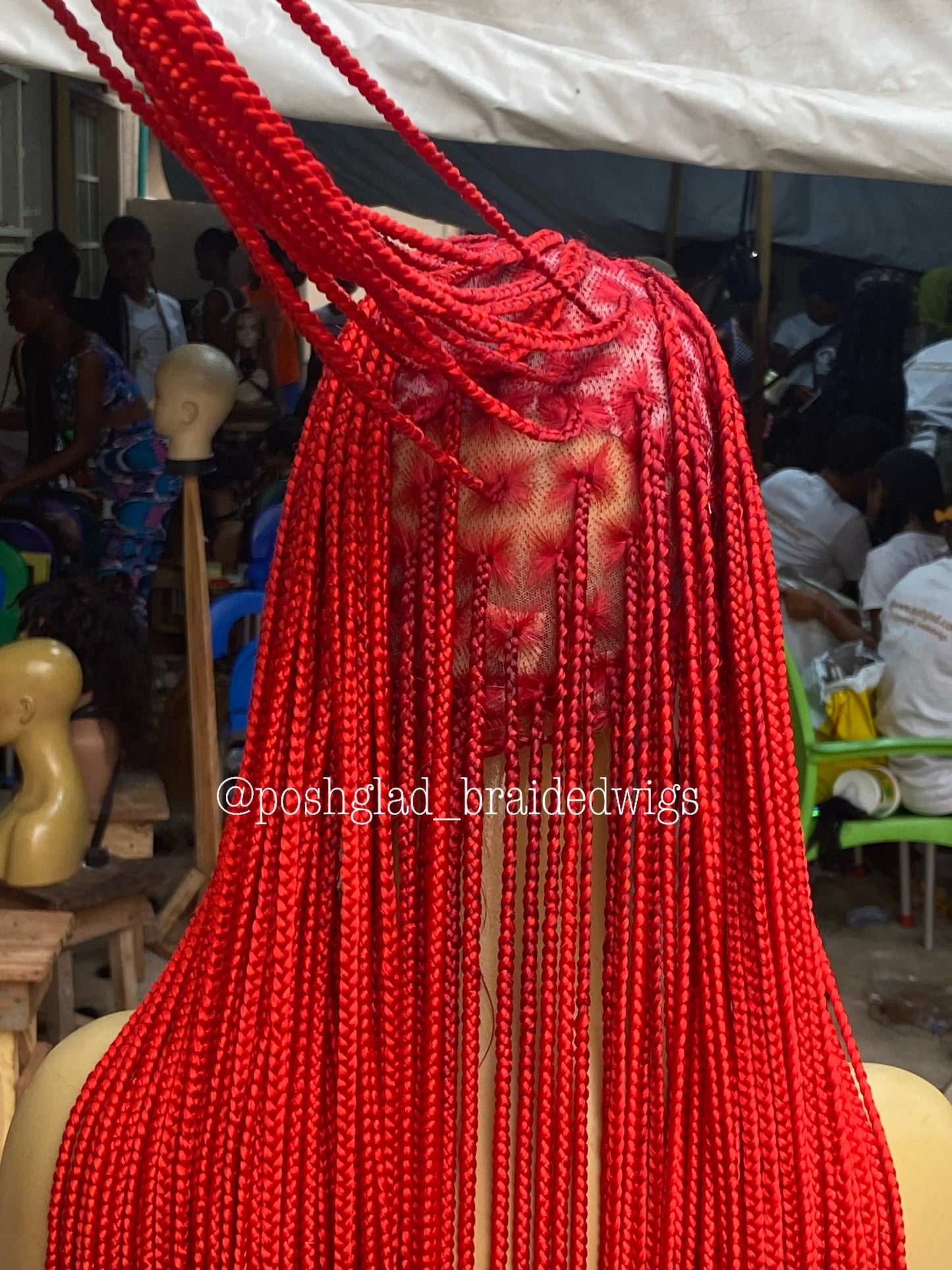 Knotless Braid Wig - Premium Red Calf Length - Kendal