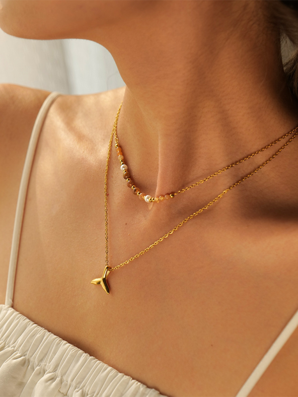 Modern summer beach style fashion ocean starfish shell necklace