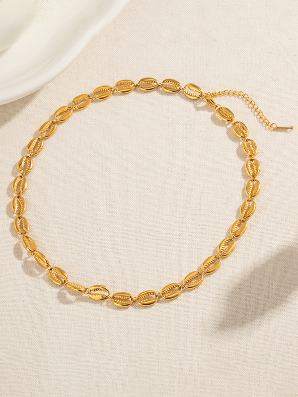 Modern summer beach style fashion ocean metal shell necklace